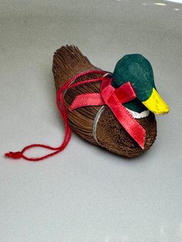 Vintage Whisk Brush Mallard Duck Ornament
