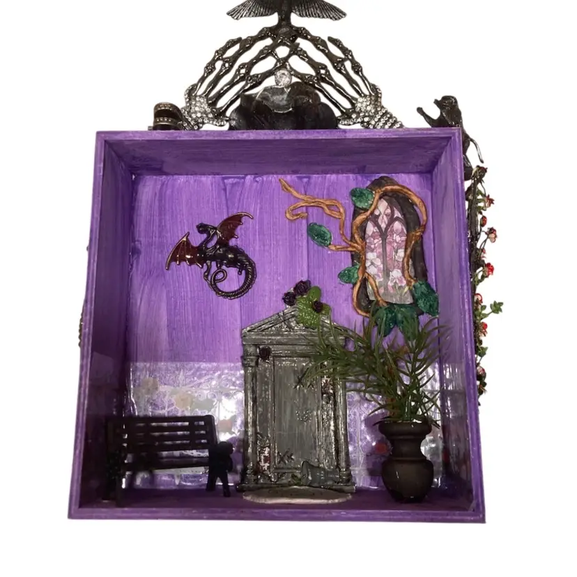 Purple Gothic Style Shadow Box Diorama Decoration