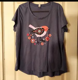 Women's size 2x Scoop Neck Short Sleeve BlueGray Tee