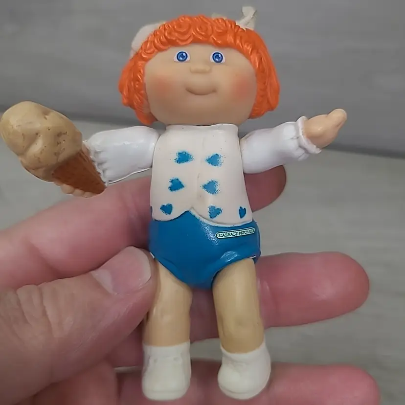 Cabbage Patch Kids Poseable PVC Figure Orange Hair 1984 Ice Cream Hearts