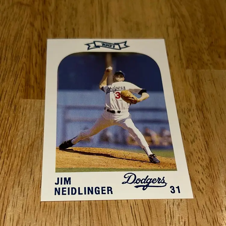 1991 LAPD Baseball Card Jim Neidlinger Los Angeles Dodgers # 31