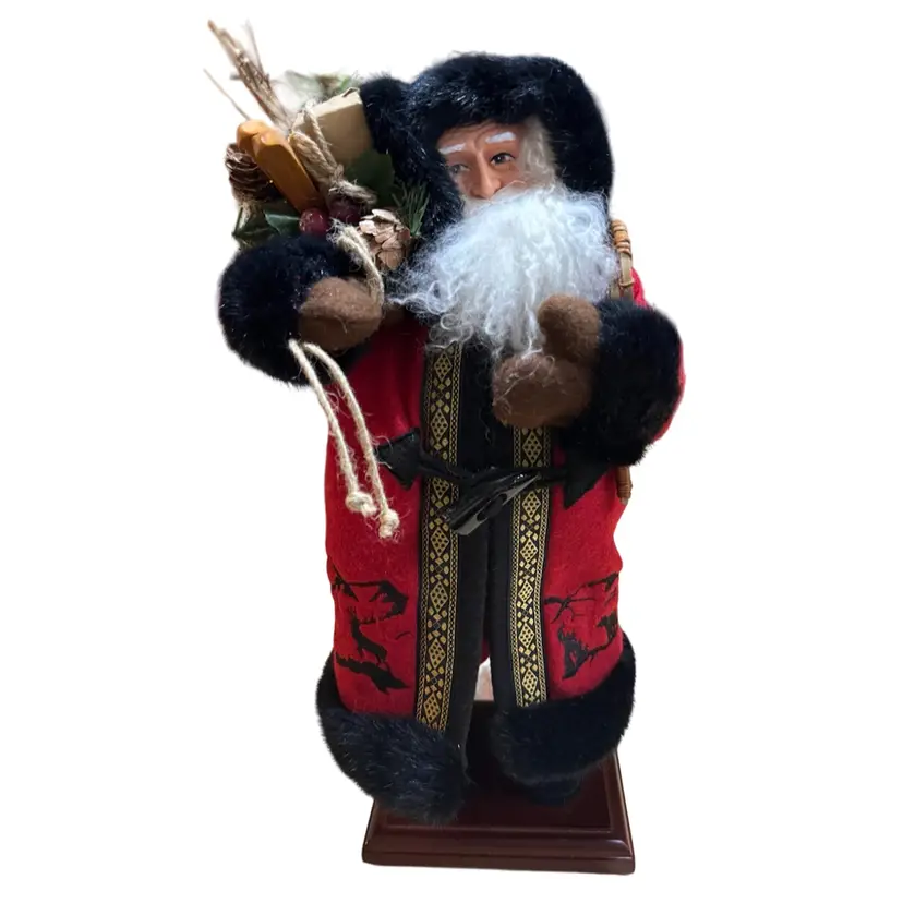 Woodland snowshoe, red wolf embroidered coat