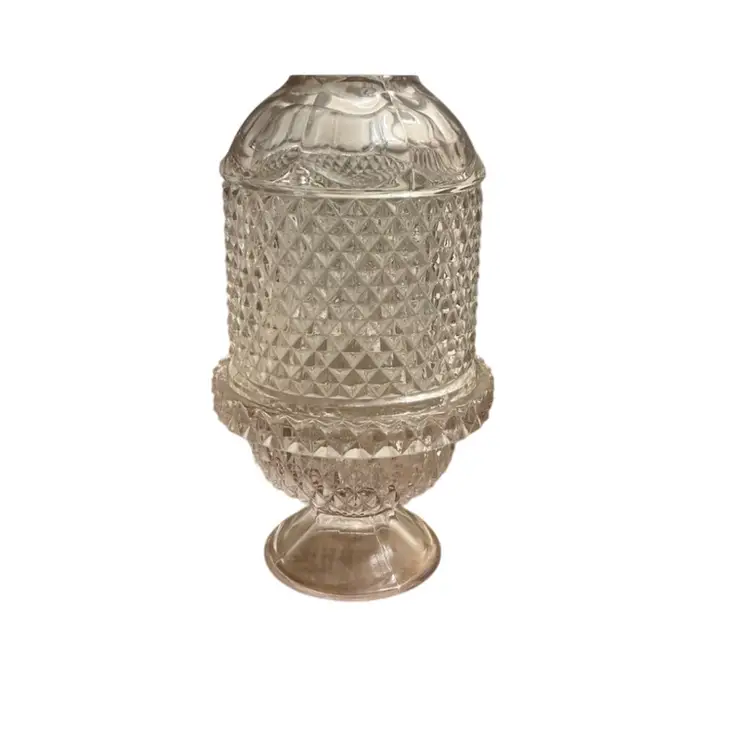 Vintage Viking Glass Diamond Point Glimmer Fairy Lamp