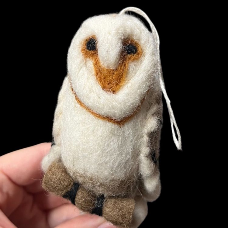 Felted Owl Ornament, Felted Owl Wall Hanging, Wool Felted Owl Ornament