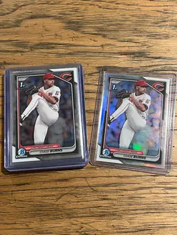 Chase Burns 2024 Bowman Chrome Refractor Plus 6 Base 1st Cincinnati Reds