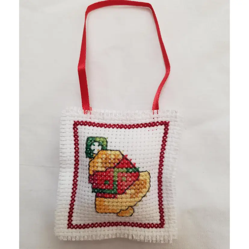 New Cross-stitched Bell Christmas Ornament