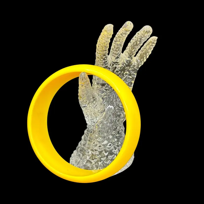 Yellow Plastic Bangle Bracelet