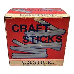 Vintage U.S. Stick Craft Sticks Box w/ Wooden Sticks | Little Rapids Corp - NOS