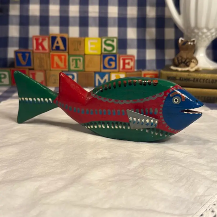 Hand-Carved & Hand-Painted Wooden Fish