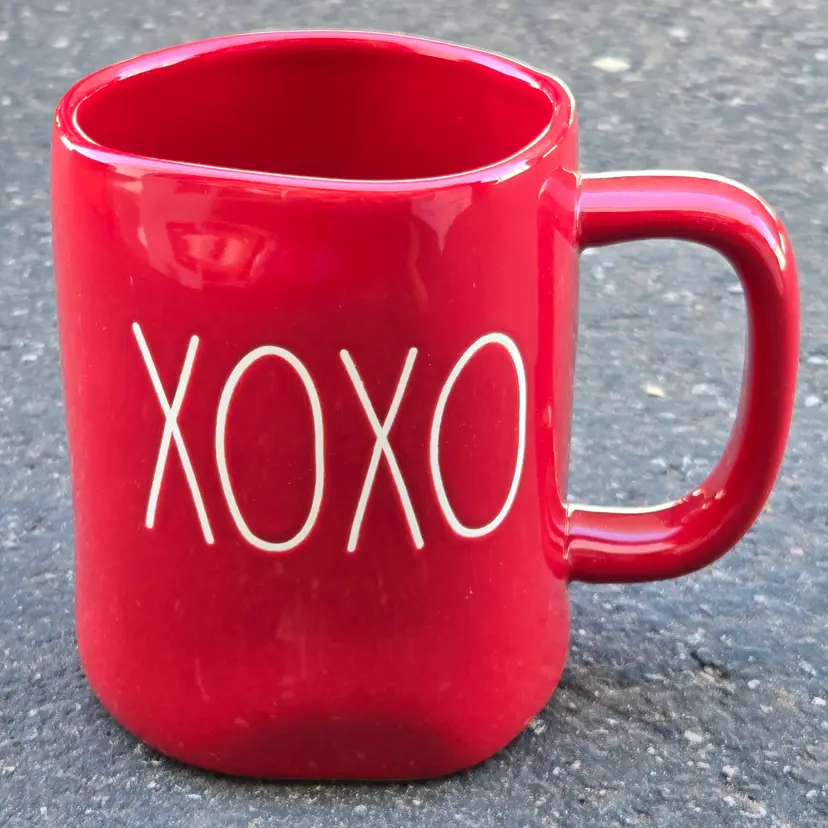 Rae Dunn Valentines Day Coffee Mug Red XOXO Artisan Collection by Magenta China