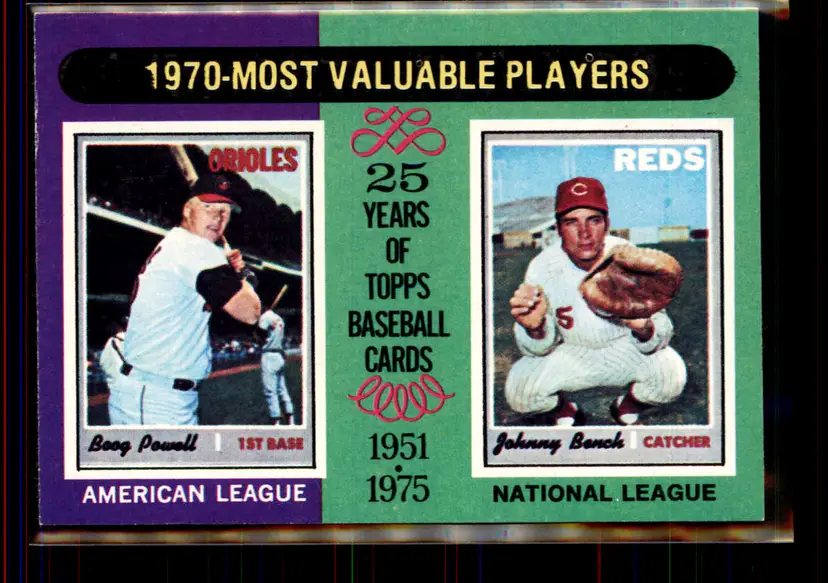 Boog Powell/Johnny Bench 1975 Topps #208 - Baltimore Orioles/Cincinnati Reds - (pk4-141)