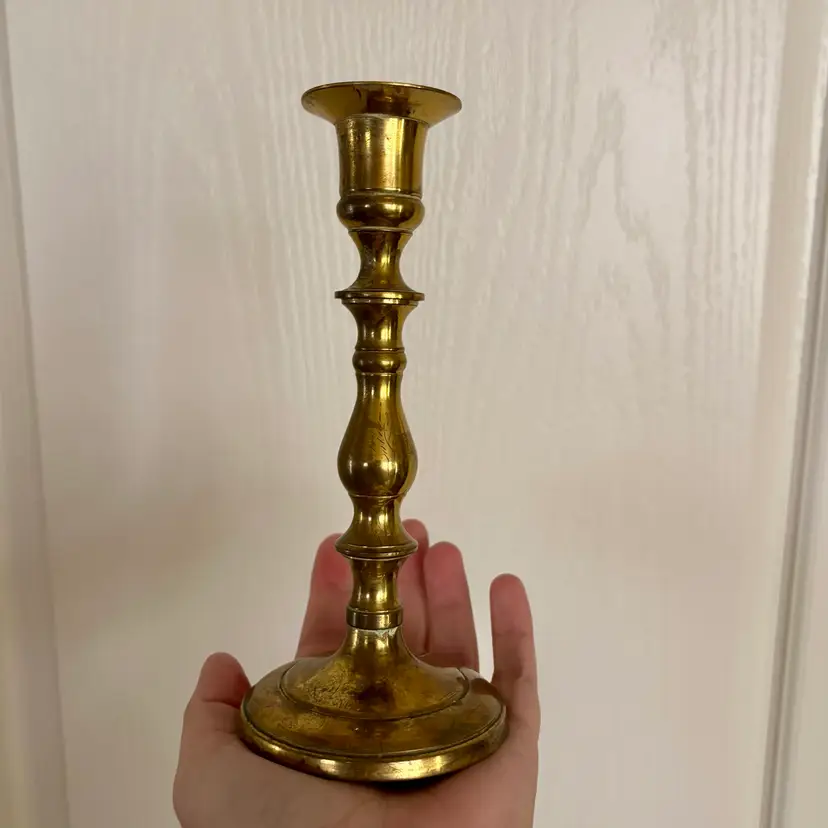 🐇Vintage Solid Brass 8” Round Base Candlestick