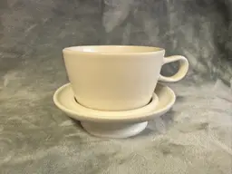 NWT Crate & Barrel 2 Pc Jamesware James Lewis Coffee Mug Cup & Saucer/Lid 16 Oz