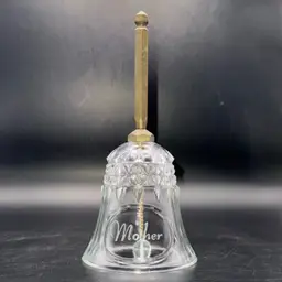 Vintage 1989 House of Lloyd “Mother” Glass + Brass Bell 7.5”