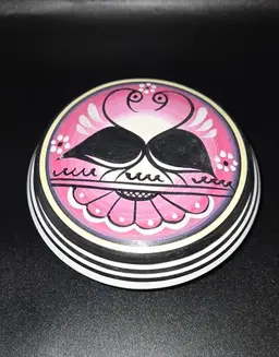 Vintage Savas Rhodes Pottery Covered Trinket Dish