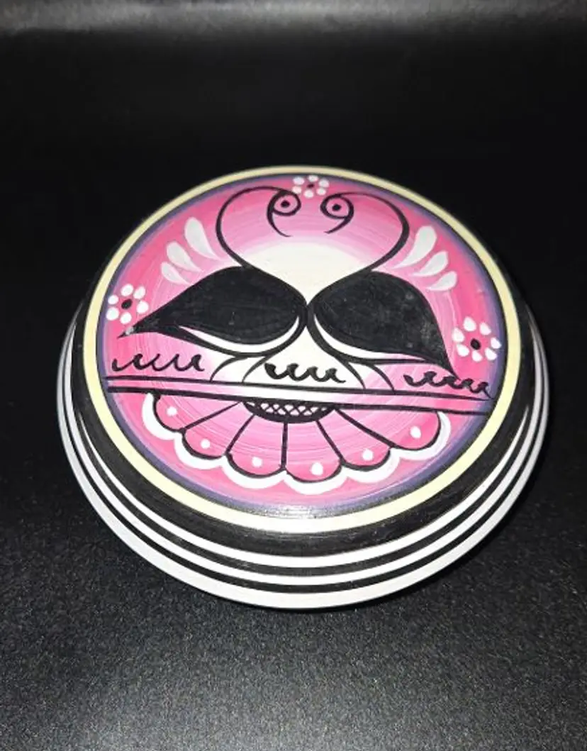 Vintage Savas Rhodes Pottery Covered Trinket Dish