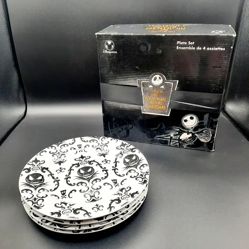 Disney Nightmare Before Christmas Jack Skellington Plates Set of 4
