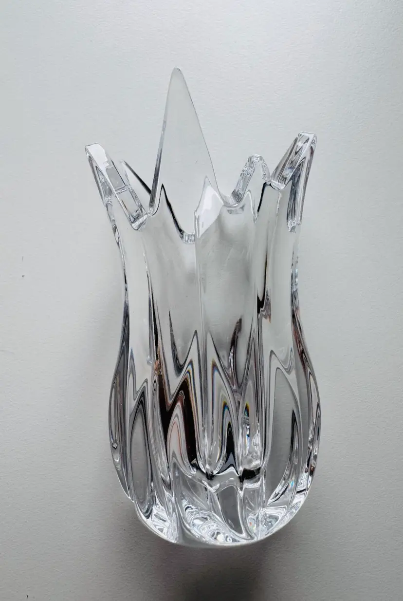 Rare Vintage Mikasa Crystal Vase Lotus XY