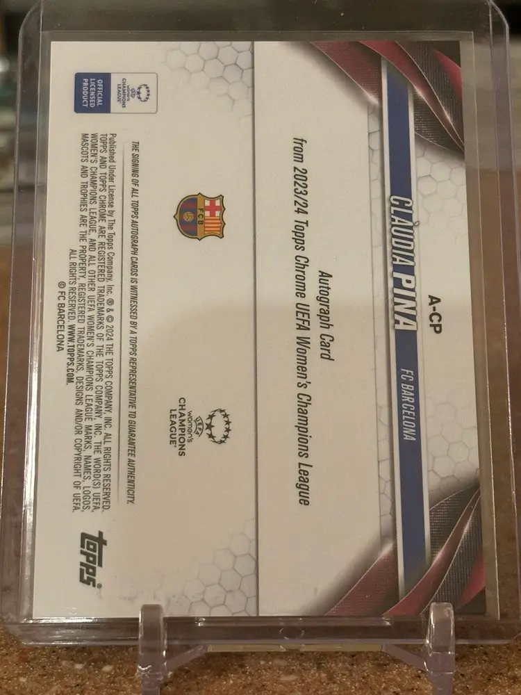 Claudia Pina 2023-24 Topps Chrome Auto /150 Neon Green Prism Refractor A-CP Barcelona Spain