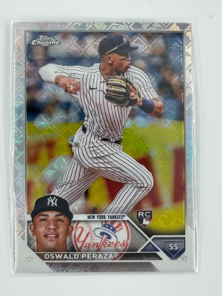 Oswald Peraza 2023 Topps Chrome Logofractor New York Yankees
