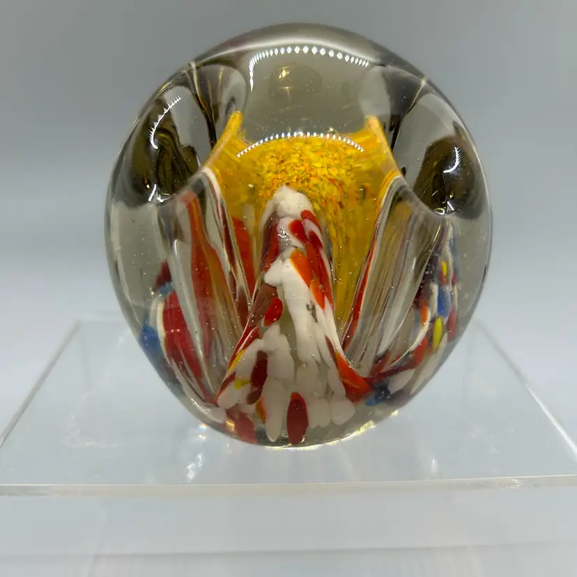 24059 Paperweight 4 Hole Multicolor Pen Holder 3.5” See Desc