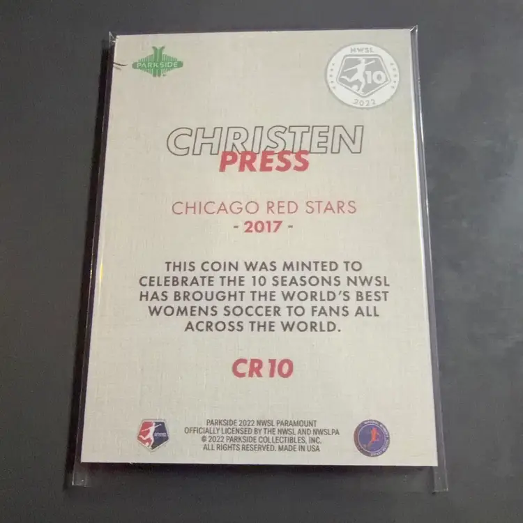 Christen Press 2022 Parkside Paramount Coin - Chicago Red Stars - NWSL Women’s Soccer
