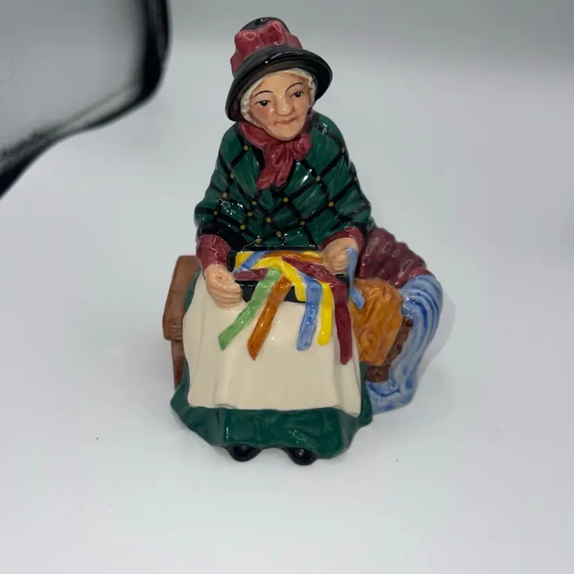 Royal Doulton Miniature Street Vendors Silks & Ribbons Figure 4.5" HN 4808