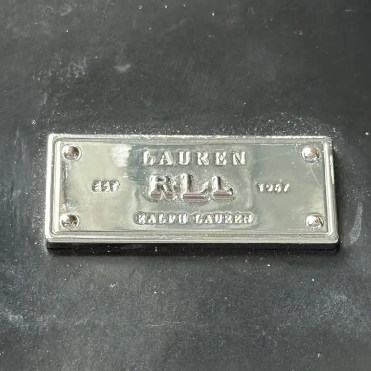 1990s /Y2K Lauren Ralph Lauren Black Hard Leather Crossbody Bag