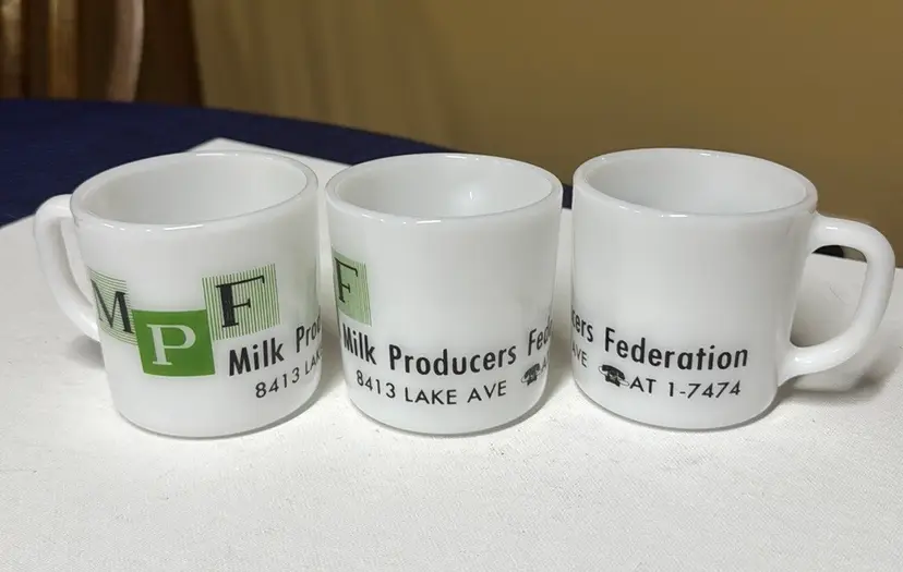 1950's-1960's Vintage MPF Milk Producers Federation Federal Milk Glass Mug Rare!