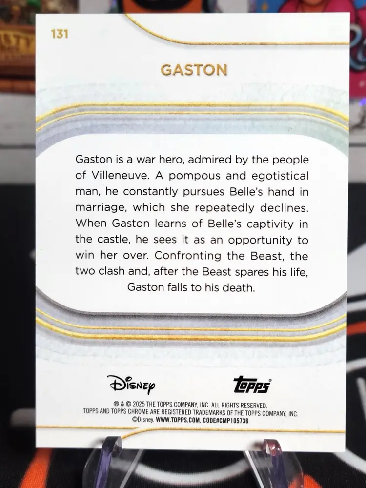 2025 Topps Chrome Disney Gaston #131 Gold Wave Refractor 43/50