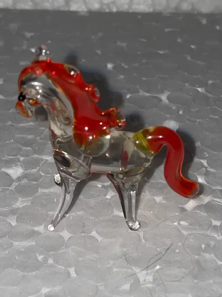 #01 25% Off In From Ukraine Miniature (1 To 1.5") Blown Glass  Amber And Black Cat Front And Back Photos (was $8)