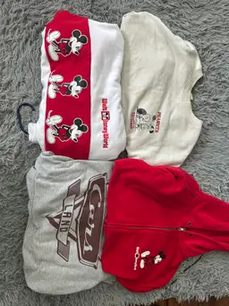 Lot of 4 - Disney hoodies and Uniqlo sweater