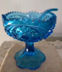 Kemple Wheaton Blue Starburst Compote & Spoon