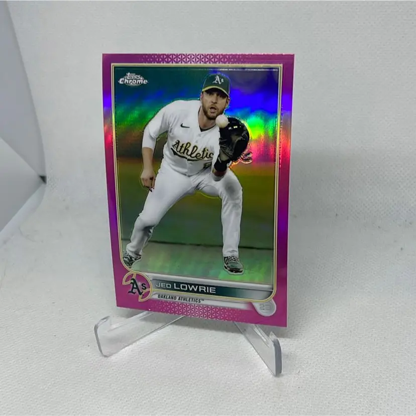 2022 Topps Chrome Pink Refractor Jed Lowrie #140 Oakland As