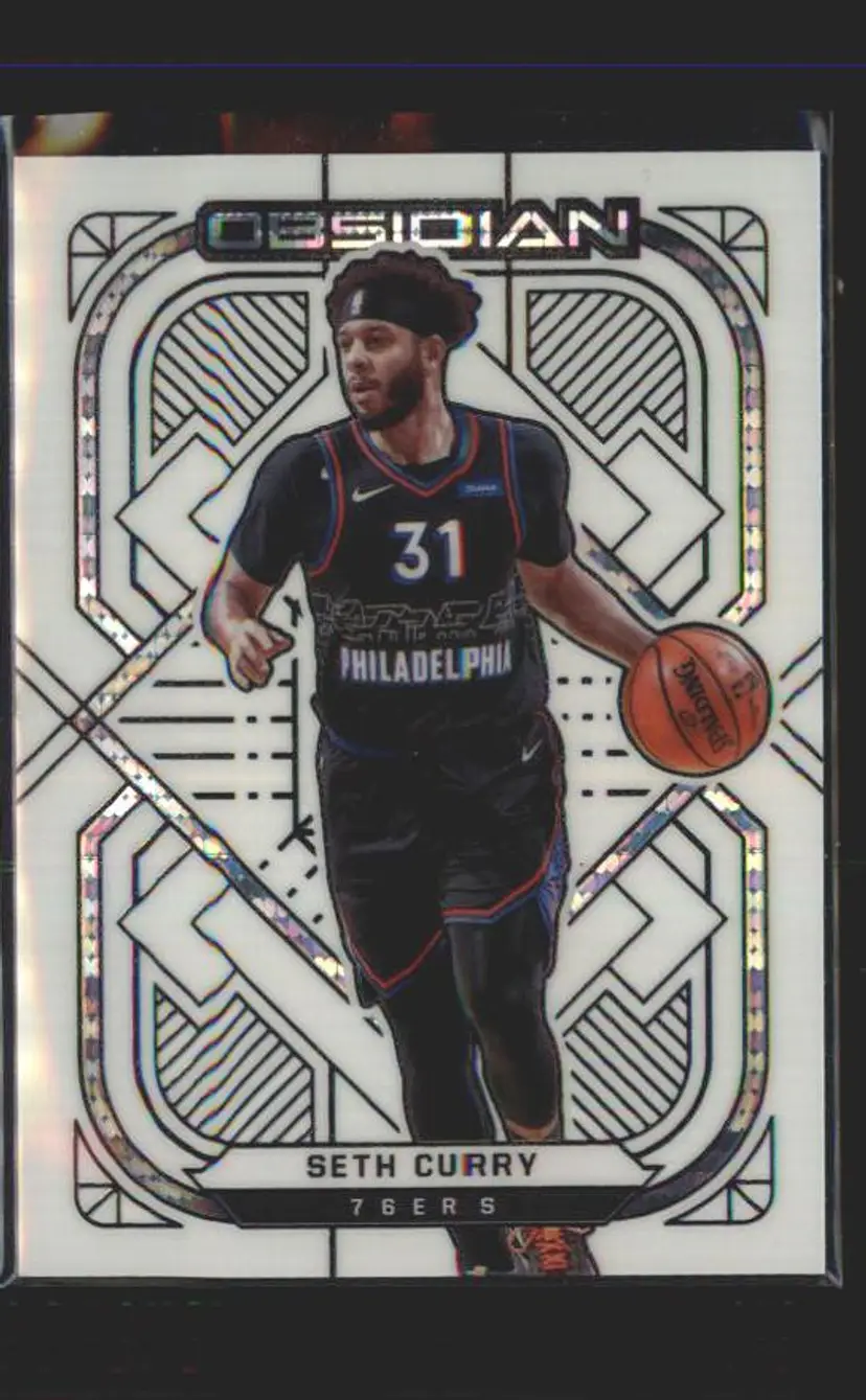 2020-21 Panini Obsidian #7 Seth Curry Electric Etch White Pulsar - (137) - Philadelphia 76ers