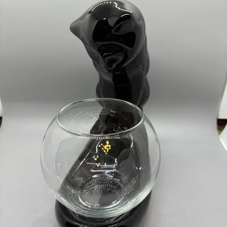 06 Black Cat With Fish Bowl