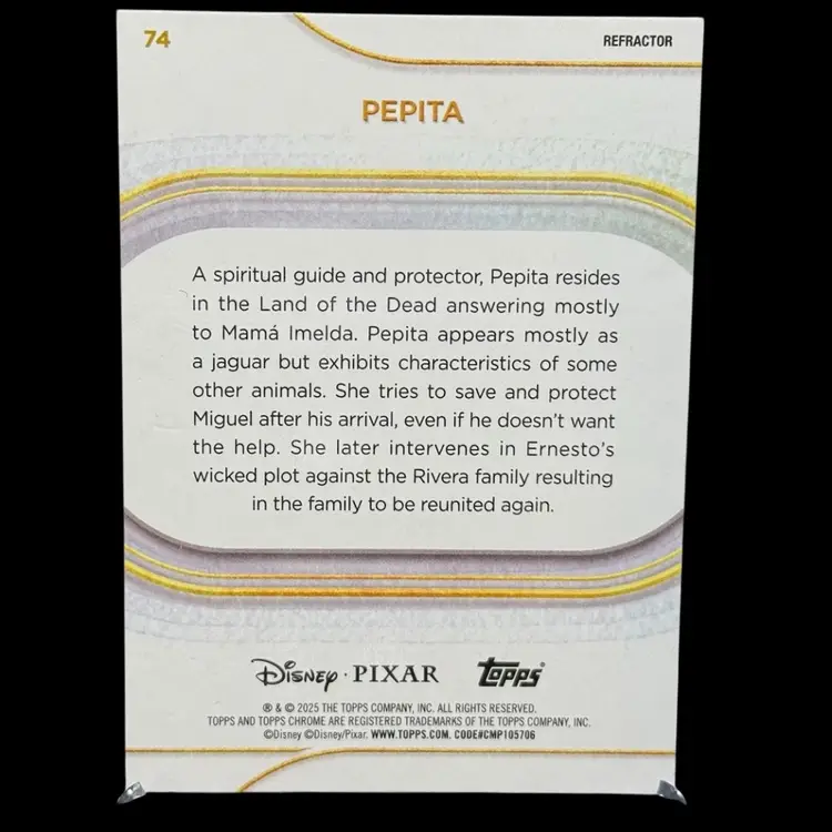 Pepita 2025 Topps Chrome Disney #74 Refractor Coco