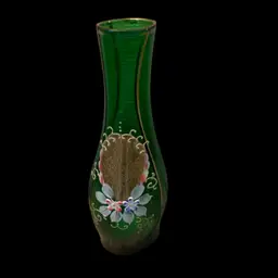 Bohemian Glass Bud Vase 2 X 2 3/8 X 7 Inches