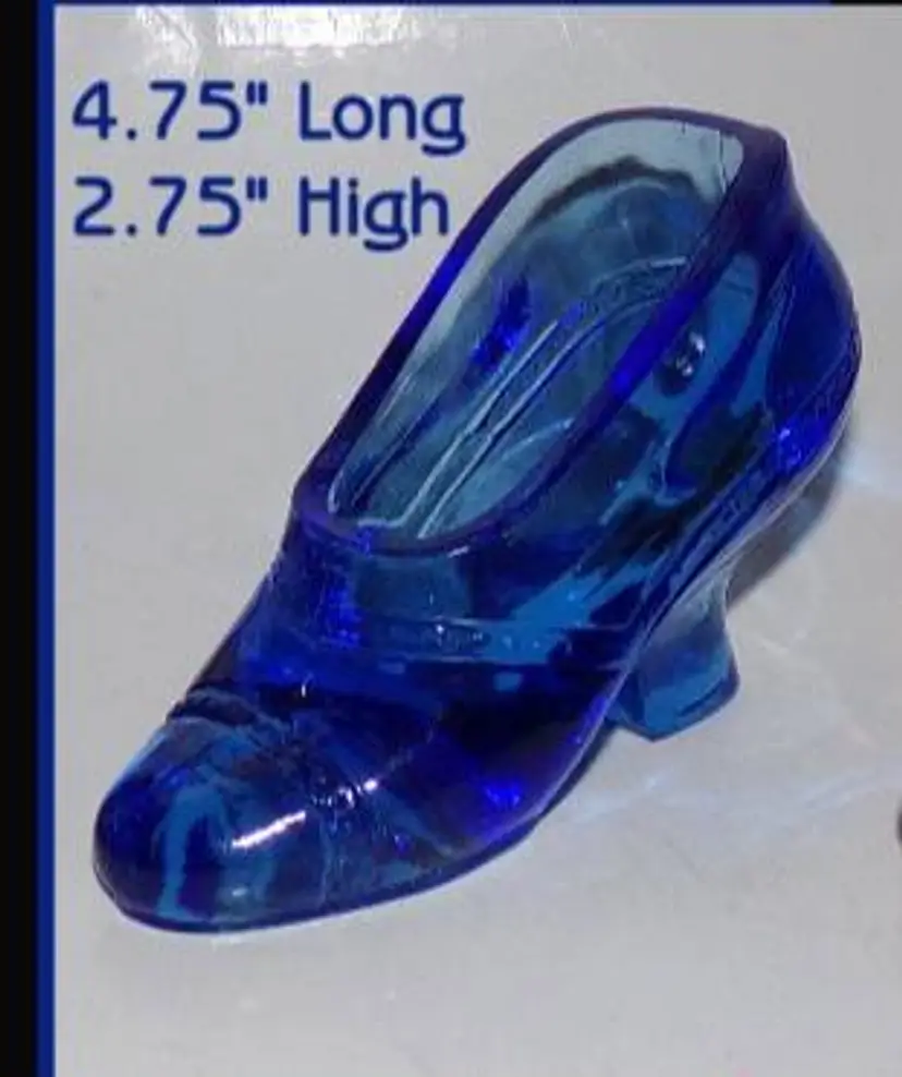 EAPG US Glass Novelty Cobalt Blue Slipper Shoe