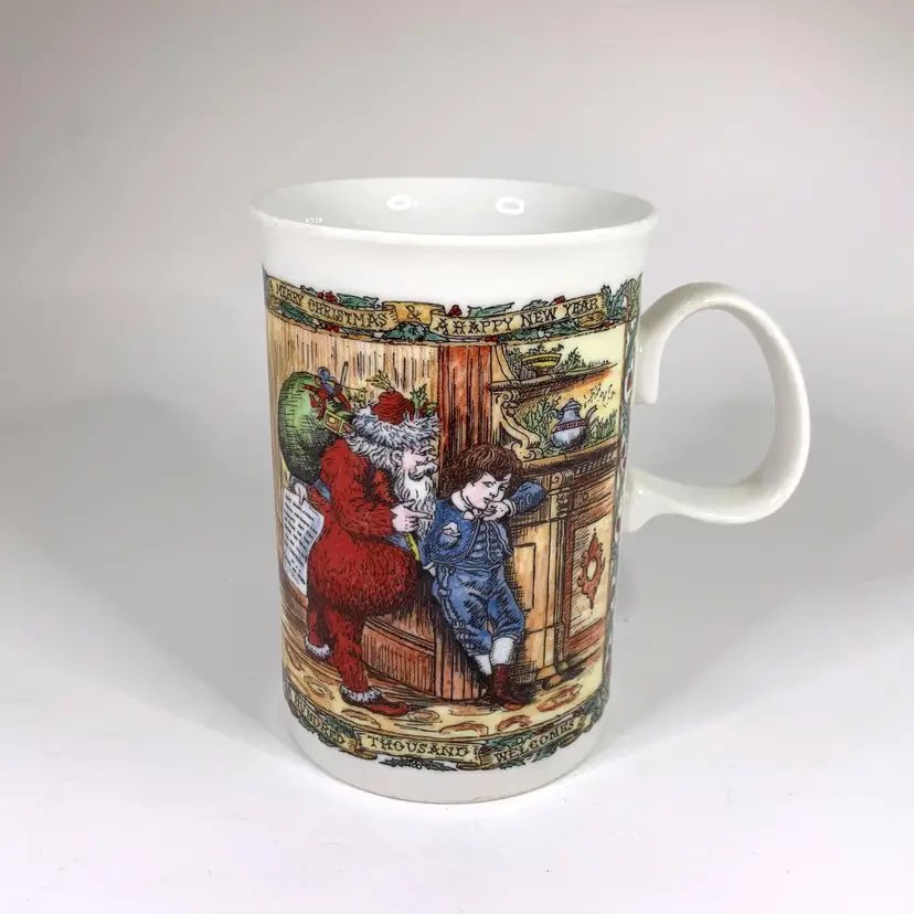 Dunoon Christmas Past Stoneware Mug Cup Made Scotland Holiday Victorian Vintage