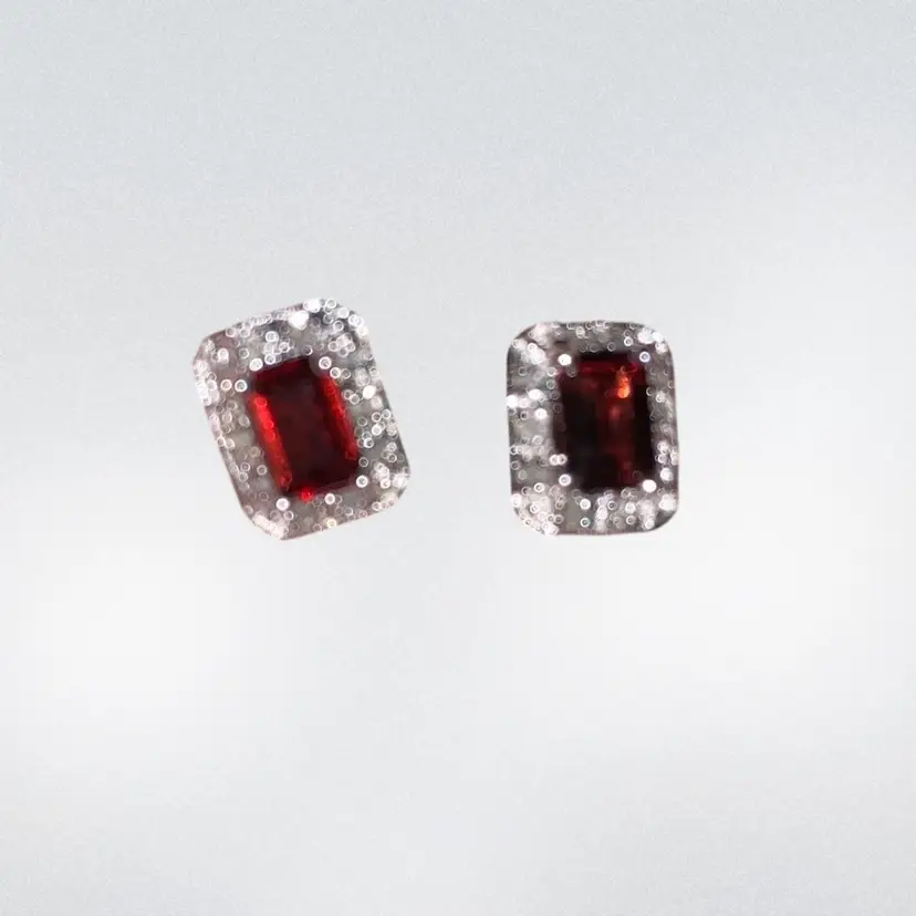 Red Rhinestone Stud Earrings