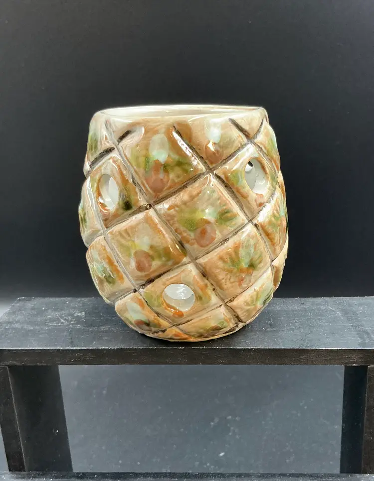 Louisville Stoneware pottery pineapple votive candle holder