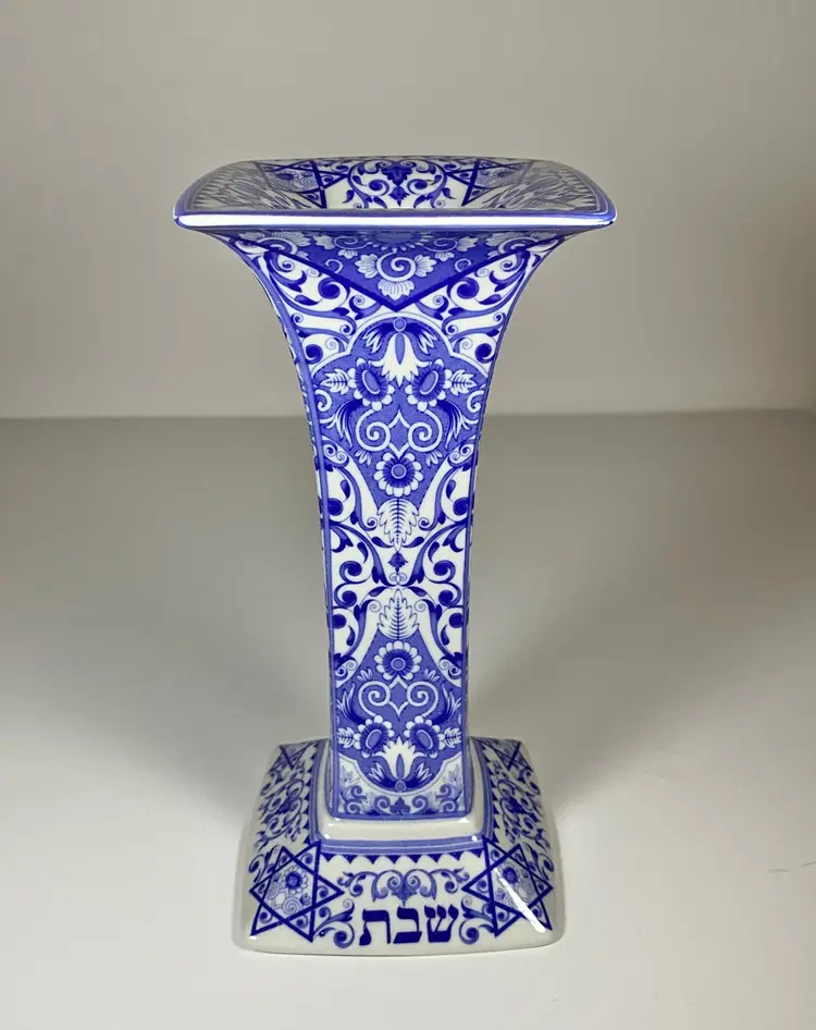 NEW Spode Judaica Collection Sabbath Candle Holder Porcelain England 8"