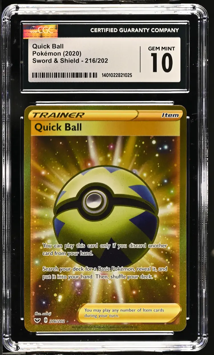 Quick Ball Sword & Shield  Secret Rare CGC Gem Mint 10 Pokemon 2020 English