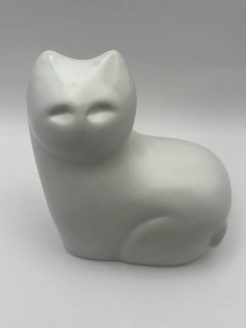 Modernist White Ceramic Cat