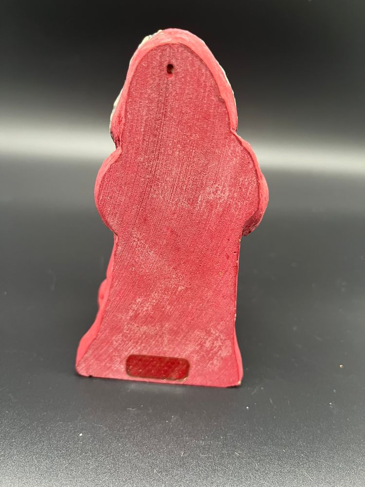 June McKenna 1989 Santa Figurine - Hand-Painted Folk Art Holiday Decor, Signed Wooden Sculpture