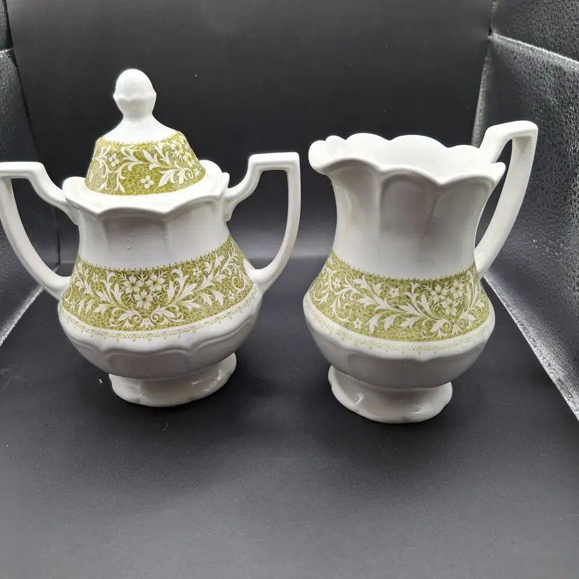 Royal Staffordshire Sherwood Ironstone Sugar Bowl & Creamer Set By J&G Meakin