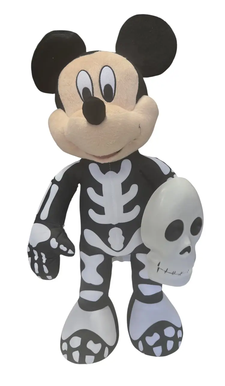 Gemmy Disney 26" Mickey Mouse Standing Skeleton Figure with Halloween Mask