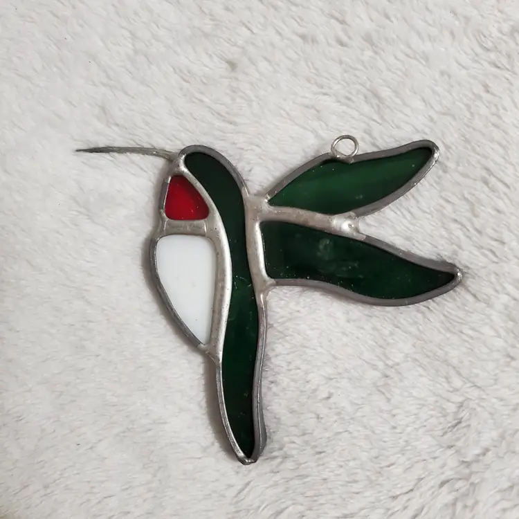 Stained Glass Hummingbird Suncatcher