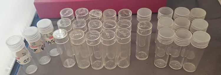 29 Whitman New and Used Plastic Coin Tubes